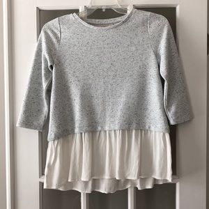 Grey blouse with quarter length sleeves